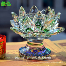 candelero de cristal en venta caliente de la flor de loto de la venta para las decoraciones